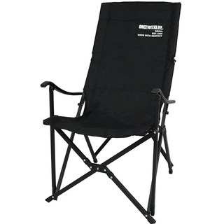 원스위크라이프 캠핑 프레임 릴렉스 체어 특대, 블랙, 1개