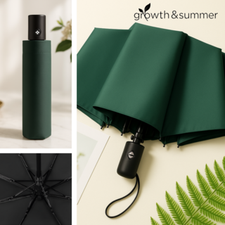 그로스앤썸머 튼튼한 UV 자외선 완벽 차단 3단 접이식 원터치 경량 자동 우산 겸용 양산