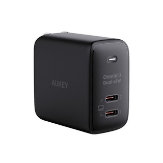 Aukey 45W 氮化鎵 充電器 TypeC PD快充 適用 三星 i16 充電頭 豆腐頭 雙孔 快充頭 AKY005, 1個, 45W 2C 充電器