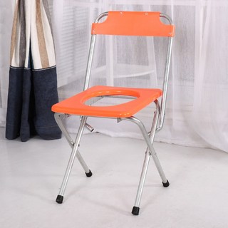 접이식 좌욕의자 가정용 어르신 노인 좌훈기 구멍 간이 좌욕 구멍뚫린 의자, 06. 38cm 접이식 등받이 오렌지, 1개