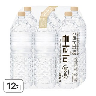 미라클 샘물 무라벨, 12개, 2L