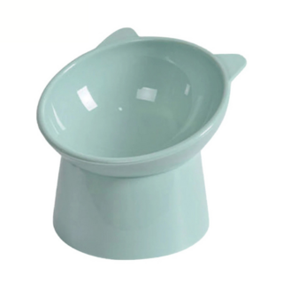 寵物高腳碗 護頸設計 寵物碗 貓碗 狗碗 飼料碗 水碗 斜口止滑碗 貓狗通用, 北歐綠、胭脂粉、青草綠、檸檬黃、北歐藍, 1個