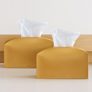 (1+1) 아날로그 감성디자인 소프트레더 가죽 티슈케이스 티슈커버 2p, 허니