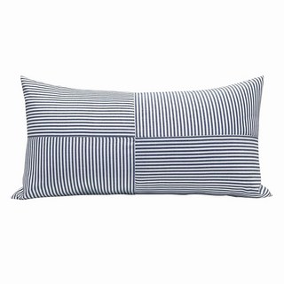 소파용 슬로우 카우 캐시미어 직사각형 베개 커버 장식용 요추 던지기 12 x 24 인치 네이비 블루, Ddenim Blue, 24" x 12" (Pack of 1)