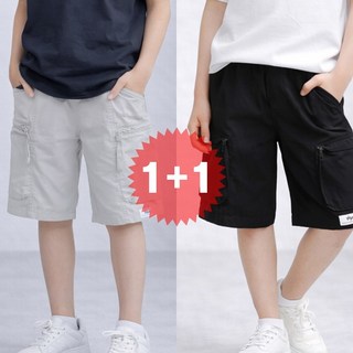 지디오 주니어 남아 카고 반바지 2개 세트 집업 아웃포켓 쇼츠 나일론 밴딩 여름 팬츠 레터링 패치