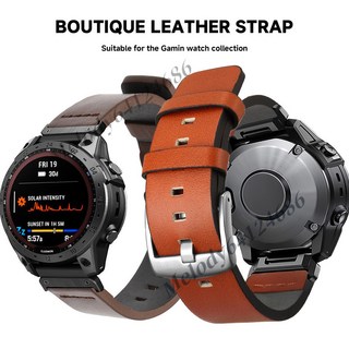 佳明 Garmin Fenix 8 7 970 G2 965 955 真皮錶帶 快拆替換腕帶 20mm 22mm 26mm, 綠色【黑扣】,26mm【佳明專用扣】, 1個