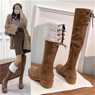 라오농 무릎 높이 부츠 양모 겨울과 벨벳 패딩 얇은 하이 배럴 부츠 북동쪽 스노우 부츠 +12aeG6E