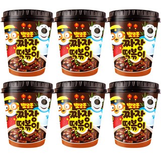 에스제이서진 뽀로로 짜장 컵 떡볶이 110g 6개 어린이 간식 선물