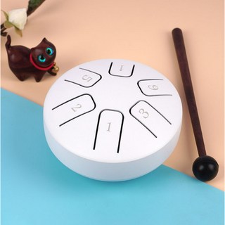 凱旋樂器 3.8吋迷你空靈鼓 蓮花鼓 忘憂鼓 天鼓 無憂鼓 療癒樂器 打擊樂器 (現貨附發票), 1個, 白色