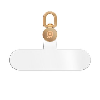 iccupy 升級款 360° 旋轉手機夾片 透明墊片 加強版不斷裂 不影響充電 手機殼通用掛繩片, 【透明】360度 香檳金, 1個
