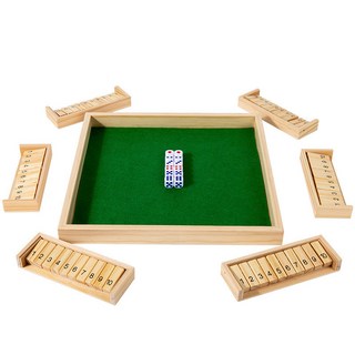 數字翻牌兒童玩具四面桌遊喝酒遊戲道具益智聚會休閒助興賭酒遊戲, 1個, 正方形原木色骰子游戲