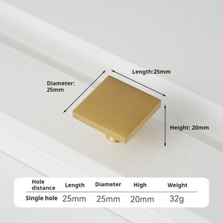 簡約黃銅拉手實心拉絲金色衣櫃門把手廚櫃門把手抽屜旋鈕拉手家具五金, 1個, Single5