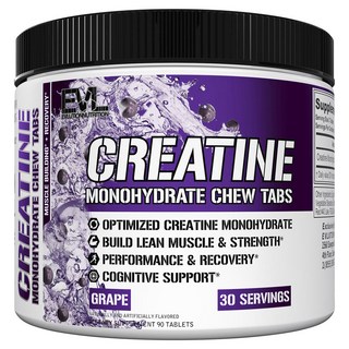 EVLUTIONNUTRITION 一水肌酸咀嚼錠 葡萄風味, 1個, 90片