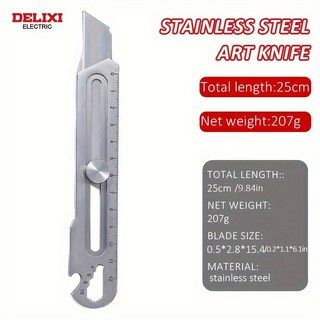 DELIXI ELECTRIC 유틸리티 나이프 무거운 스테인레스 스틸 두꺼운 대형 다기능 벽지 산업용 등급 내구성, 01 DHGD25MM