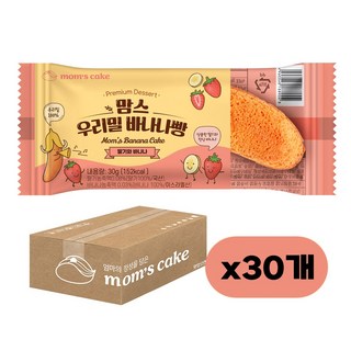 맘스케이크 바나나빵 딸기와 바나나, 30g, 30개