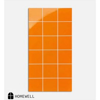 홈웰 셀프시공 붙이는 주방 욕실 컬러타일 발포시트지 30cm x 60cm 10장, 04 그리드오렌지