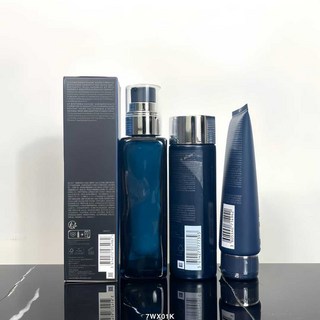 新版藍鉆男士三件套 洗面奶125ml 爽膚水200ml 緊膚乳100ml 補水保濕 淡化皺紋緊致肌膚, 1個, 藍鉆男士三件套
