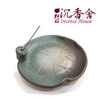 【沉香舍】圓荷傍藕 中國風荷花 台灣鶯歌陶瓷 線香盤 適用各款線香臥香