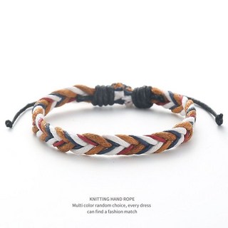 棉麻手鍊男女ins風 手工編織可調節文藝百搭情侶一對閨蜜學生手繩