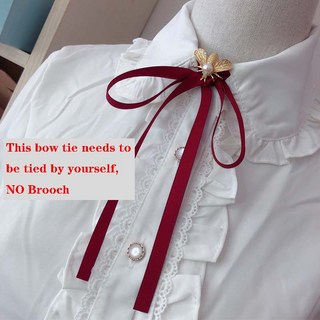 日系簡約綁帶蝴蝶結襯衫領結女，珍珠蜜蜂領花素色絲帶領帶，JK制服配飾學院風領結