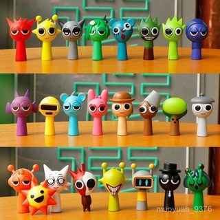 節奏盒子手公仔辦兒童奬勵禮品Sprunki音樂盒子遊戲模型玩具擺件 LM0D, 1個, 【Sprunki節奏盒子】立體公仔手辦,約5cm【6款】-一袋裝-每款不同