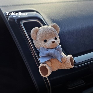 테디베어 정품 차량용 석고 방향제 디퓨저 새차선물 리필오일 10ml, 사려니(쿨/우디향), 크림, 1개