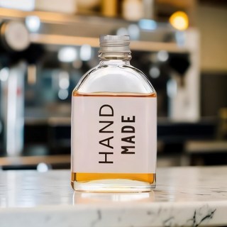 VITO 斜肩玻璃瓶浮游花瓶 扁酒瓶 zakka 浮游花 漂浮花 玻璃瓶 療癒系, 1個, 100ml / 超商單勿超過26支, 100ml / 超商單勿超過26支