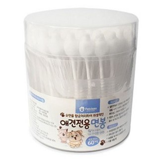 펫크린 애견전용 면봉 60개입 강아지 귀세정제 wis+5664LD