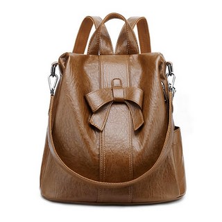 지디오 여성 가죽 백팩 책가방 배낭 리본 장식 투웨이 숄더백 여자 가방
