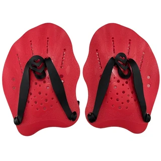 수영 손 패들 프리 접영 백 스트로크 가슴 스트로크용 스트랩이 는 경량 조절 한 훈련 장비 1쌍, Red, Small