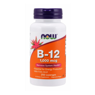 NOW Foods 維他命B-12補充錠 1000mcg, 250顆, 1罐