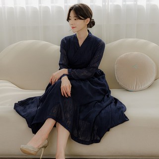 SW-46 생활한복 철릭 원피스 빅사이즈 데일리 퓨젼한복 신부 레이스 원피스