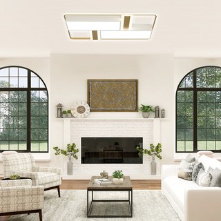 공간조명 배거스 LED 거실등 150W, 150W 4000K+6500K, 골드