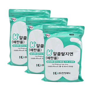 세븐메디컬 한창 케이 에탄올 알콜 탈지면 지퍼형 대용량 알콜솜, 3개, 1세트