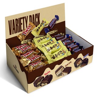 초코바 3종 미니 자유시간+트윅스 미니스+스니커즈 미니어처 총60개입 간식용 초콜릿 개별포장