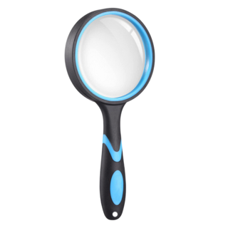 閱讀放大鏡 高清晰度鏡片 舒適握柄設計 輕巧易攜帶 各年齡層適用, 黑藍-B100, 1個