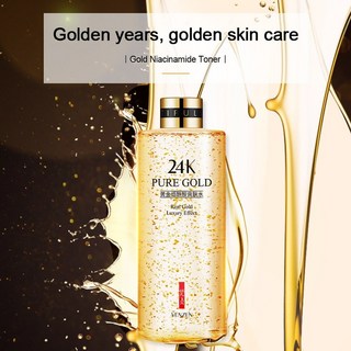 금 니코틴아미드 페이스 토너 모공 수축 보습 오일 컨트롤 여드름 제거 페이셜 세럼 스킨 케어 제품 300ml 24K, 1개