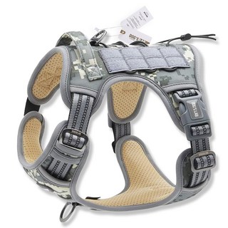 독스랩 강아지 하네스 중형견 대형견 앞섬방지 앞고리 진돗개 리트리버 가슴줄, 밀리터리, 1개