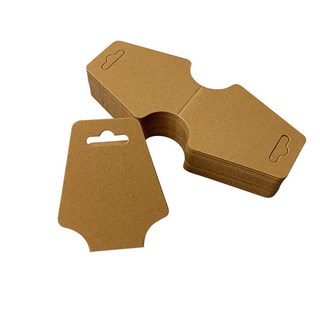 접이식 빈 크래프트 종이 카드 목걸이 머리띠 쥬얼리 디스플레이 가격표 5x12cm 50PCs/로트, 3) Kraft