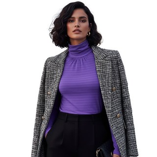 5B2F【五餅二魚】絲光紋抓縐領內搭衣 台灣製造