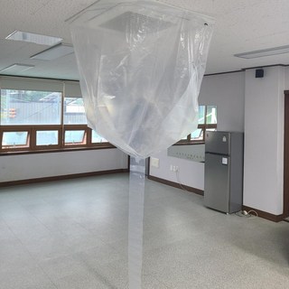 일회용 셀프에어컨 청소 DIY 천장형 에어컨 가대 투명 3.4M, 꽈배기압축분무기, 1개, 3.4L