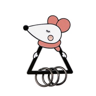 汽車鑰匙扣 馬蹄扣 造型鐵圈 動物, 1個, 老鼠, Multi-color