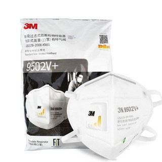 3M KN95口罩 9501V 9502V 防PM2.5 防霧霾 防灰塵 防花粉 經濟環保包, 9502V+頭載式有氣閥, 1個