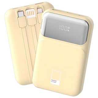 팬톤 PD 22.5W 초고속충전 대용량 케이블 일체형 미러 보조배터리 10000mAh PGB-20, Lily Cream