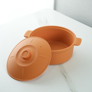 꿈꾸는 리빙 다용도 실리콘 계란찜기 전자레인지 라면용기 특대형 원형 1500ml, 1개, 카멜옐로