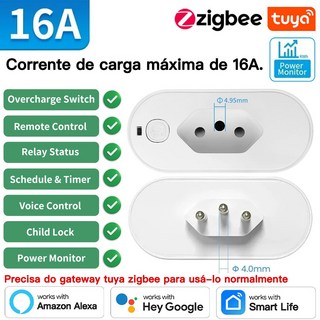 TNCE 투야 브라질 플러그 와이파이 지그비 3.0 소켓 전원 모니터 N 타입 콘센트 어댑터 스마트 라이프 앱, 02 1 piece pack, 03 16A Zigbee Version