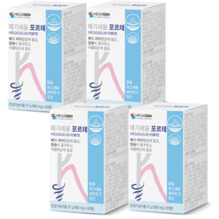 [치과/약국납품] 메가젠 칼슘 마그네슘 비타민D 4개월 칼마디 골다공증 성장기 어린이 마칼디, 60정, 4박스