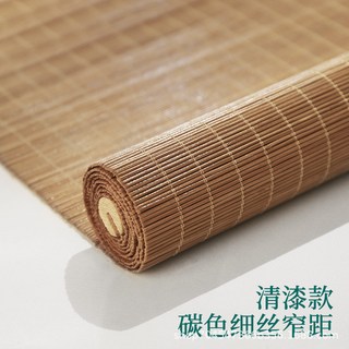 臺灣熱銷竹簾窗簾工程捲簾門簾遮陽防曬書房陽臺茶室遮光捲拉式陞降竹簾子, 戶外款羊毛絲碳化色-防水防霉