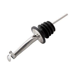 ARZ 304不鏽鋼酒嘴 油嘴 C055 定量調酒嘴 不銹鋼倒酒器 倒酒器 調酒器 酒塞 倒油器 瓶口塞, 銀色-不鏽鋼圓弧蓋款, 1個