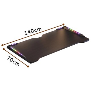 電競升降桌 電動升降電腦桌 辦公/遊戲/家用, 黑桌板+氛圍燈 140x70cm